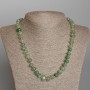 Nephrite natural stone faceted necklace, bead diameter 10x7 mm, length 50 cm