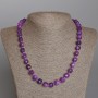 Sugilite necklace, natural stone, faceted cube beads, diameter 9mm +/-, length 50cm +/-