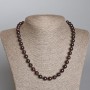 Garnet Necklace, natural stone smooth beads, diameter 8.5 mm, length 49 cm