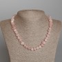 Rose Quartz Necklace, natural stone, faceted, 11×6 mm diameter, length 46 cm