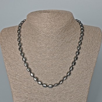 Hematite Necklace, Rectangular Beads, 7×8×5 mm approx, Length 48 cm