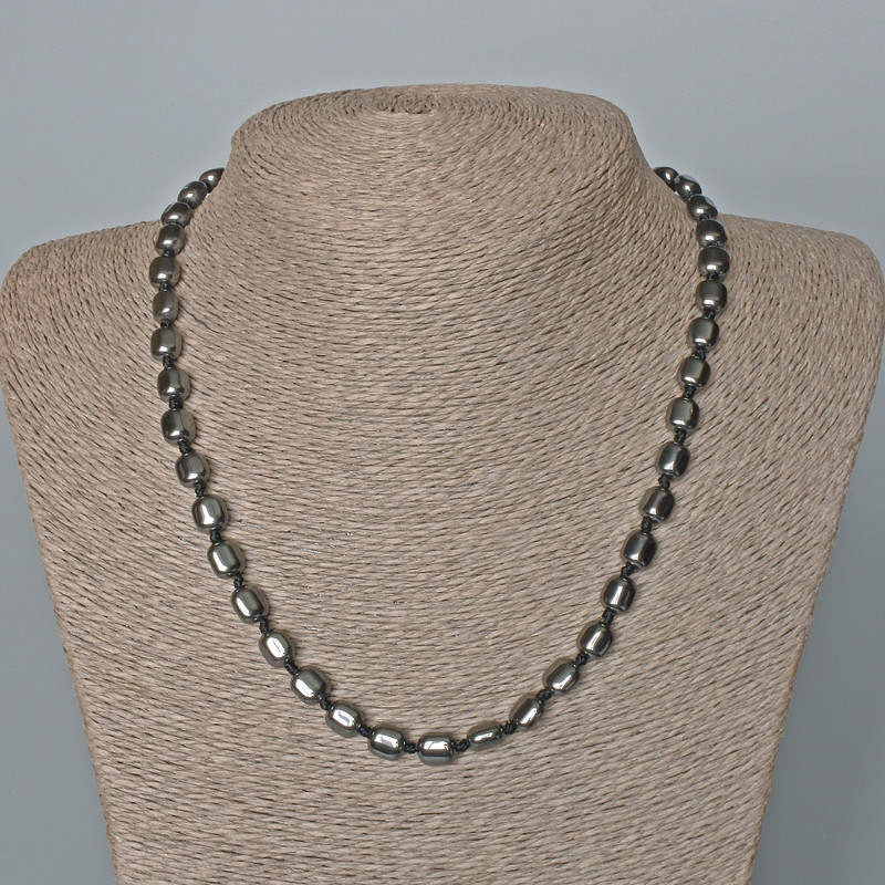 Hematite Necklace, Rectangular Beads, 7×8×5 mm approx, Length 48 cm