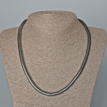 Hematite Necklace Zigzag, bead size 6x3 mm, length 48 cm+