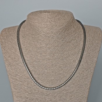 Hematite Necklace 'Zigzag', 4x5 mm beads, 48 cm length