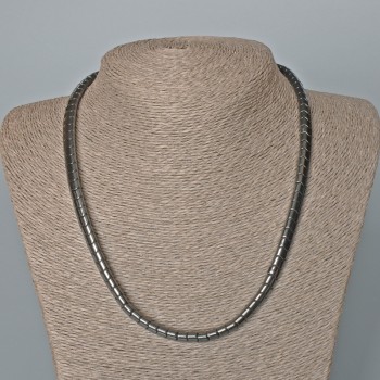 Hematite Zigzag Necklace, diameter 7.5×5.5 mm, length 48 cm