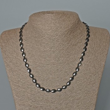 Hematite Oval Necklace, diameter 6x8 mm, length 47 cm
