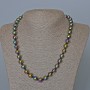 Hematite necklace with a Gasoline finish, smooth bead, diameter 9mm+-, length 50cm+-