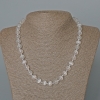 White Cat's-Eye Bead Necklace, smooth beads, 8.5 mm diameter, 49 cm length