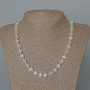 White Cat's-Eye Bead Necklace, smooth beads, 8.5 mm diameter, 49 cm length
