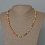 Moroccan Agate Necklace, natural stone, smooth bead, diameter 6.5 mm, length 48 cm