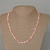 Pink Opal Necklace with natural stone, faceted beads, diameter 6x8 mm, length 49 cm