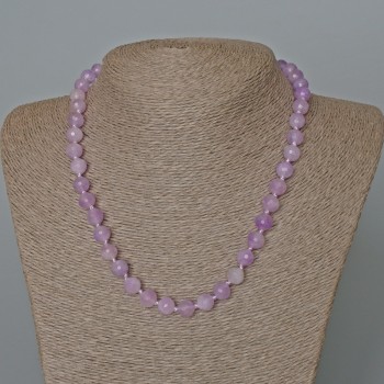 Kunzite Necklace, Natural Stone, Faceted Bead, 8 mm Diameter, 47 cm Length