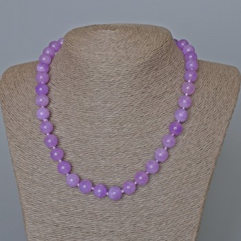 Amethyst Necklace (aka Tinted Quartz) Smooth Bead, 10.5 mm diameter, 47 cm length