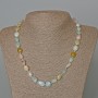 Morganite Necklace, natural stone, faceted beads, diameter 9×12 mm, length 49 cm (±)