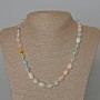 Morganite Necklace with natural stone, faceted beads, 9x12 mm diameter, 49 cm length