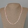 Morganite Necklace with Natural Gemstone, Faceted Bead, 6 mm Diameter, 48 cm Length