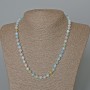 Morganite Necklace, Natural Stone, Smooth Beads, 6 mm Diameter, 49 cm Length