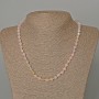 Morganite Necklace with Natural Gemstone, Faceted Diamond-Shaped Beads, 6.5x6 mm, Length 48 cm