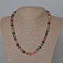 Necklace with natural tourmaline, faceted 8 mm