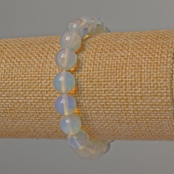 Moonstone Bracelet (Synthetic) smooth bead, 10mm diameter, 18cm length (stretch)