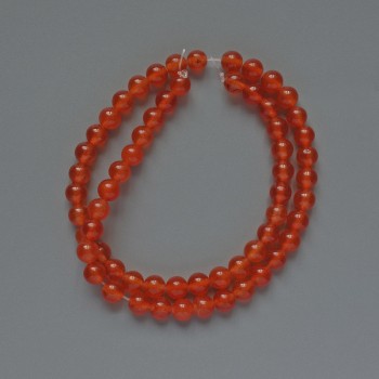 Carnelian Beads (Imitation) Smooth Beads, 6 mm Diameter, 38 cm Length on a Thread