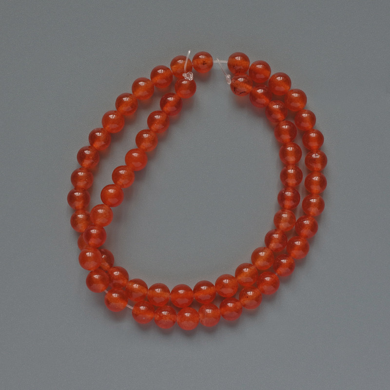Carnelian Beads (Imitation) Smooth Beads, 6 mm Diameter, 38 cm Length on a Thread