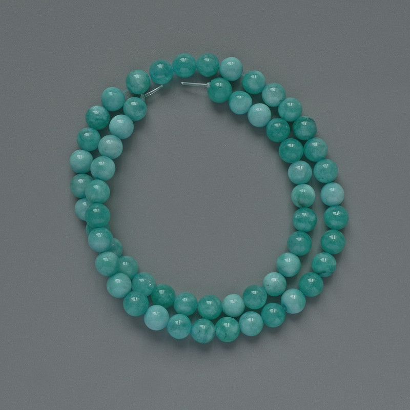 Amazonite beads (imit.) - smooth spheres, diameter 6.5 mm ±, length 36 cm ± on thread