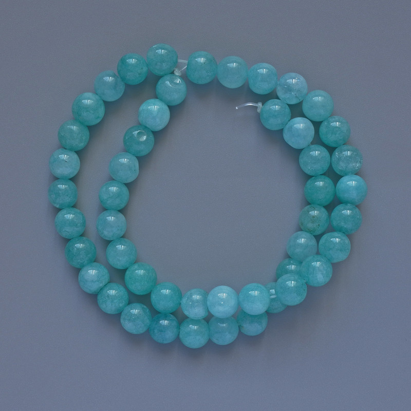 Amazonite Beads (Imitation) Smooth Round Beads, 8 mm Diameter, 37 cm Long on Fishing Line