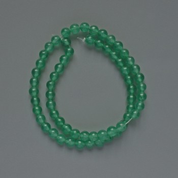 Jade imitation beads - smooth spheres, 6 mm diameter, 38 cm length on fishing line