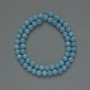 Aquamarine Beads, Smooth Ball, Diameter 6.5 mm, Length 38 cm on Thread