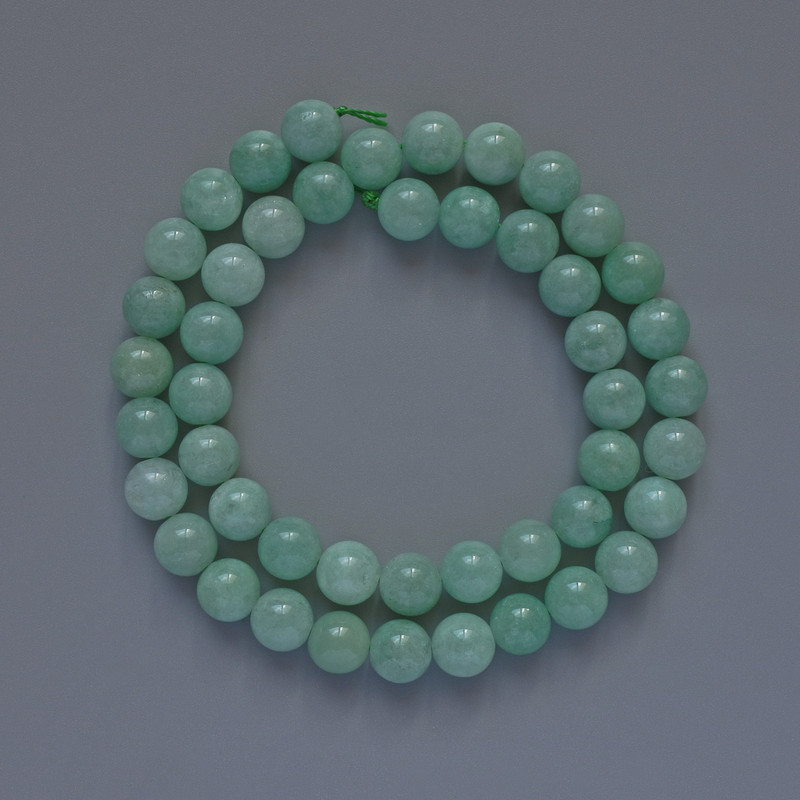 Amazonite beads, natural stone, smooth round beads, diameter 8.5 mm +/- length 38 cm on thread