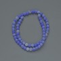 Blue Frosted Agate Beads, smooth 6mm spheres, 35cm length on thread