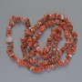 Carnelian beads, natural stone chip, 8x4 mm diameter +/-, length 78 cm +/- on monofilament