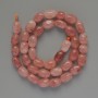 Strawberry Quartz Beads, Natural Stone, Faceted, 7x10 mm diameter, 5 mm +/-, 38 cm length on thread