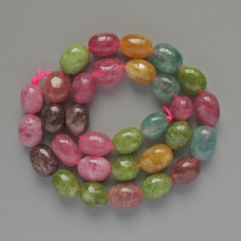Natural tourmaline beads, faceted, diameter 10×12 mm, length 38 cm on thread