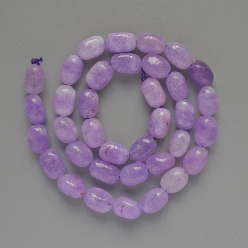 Lavender Amethyst Beads, Natural Stone, Faceted, 7×10 mm, 5 mm +/-, Length 37 cm +/- on thread
