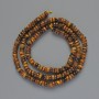 Tiger's Eye Beads, Natural Stone, Smooth Rondelle, Diameter 4×2 mm, Length Approximately 40 cm on Thread