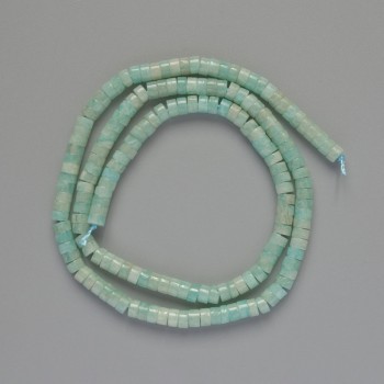 Amazonite Beads - Natural Stone, Faceted Cut, Diameter 4x2 mm, Length 39 cm on Thread