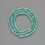 Amazonite Beads, natural stone, faceted, 4x4 mm diameter, approx. 39 cm length, on thread