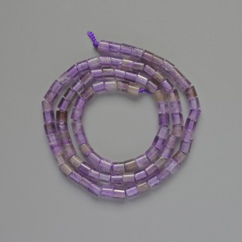 Amethyst beads, natural stone, faceted, 4x4 mm diameter, 38 cm length, on thread