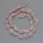 Pink Quartz Beads, Natural Unpolished Stone, Faceted, Diameter from 8x10 to 12x17 mm, Length 39 cm on Thread