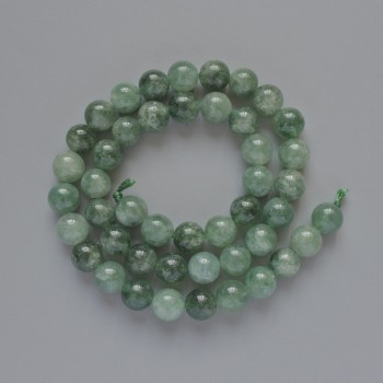 Jadeite Beads, Smooth Sphere, 8.5 mm Diameter, 37 cm Length on Thread