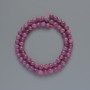 Rubellite Tourmaline Beads, natural stone, smooth round beads, 6 mm diameter, 39 cm length on thread