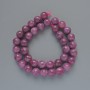 Rubellite Tourmaline Beads - natural stone, smooth spheres, diameter 10.5 mm, length 39 cm on thread