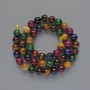 Cat's Eye Beads Assortment, Natural Stone, Smooth Beads, Diameter 8.5 mm, Length 39 cm on Thread