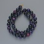 Multicolored Cat's Eye Beads, Natural Stone, Smooth Round Beads, 10 mm Diameter, 39 cm Length on Thread
