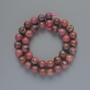 Rhodonite beads, natural stone, smooth spheres, diameter 10 mm, length 39 cm on thread
