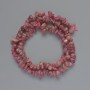Tourmaline natural stone chip beads, 6x3 mm diameter, 39 cm length on thread
