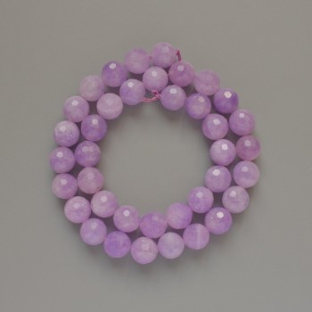 Beads Lavender Amethyst, Natural Stone, Faceted Round Bead, 10 mm Diameter, 38 cm Length on Thread