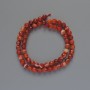 Orange Agate Natural Stone Faceted Round Beads, 6 mm Diameter, 35 cm Length on Thread
